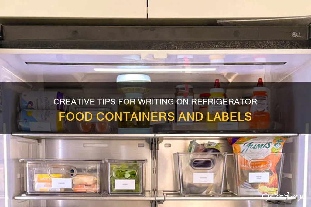 how can i write inside refrigerator food