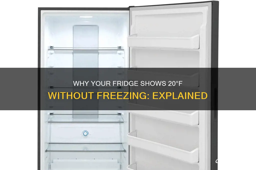 how can my refrigerator show 20 fahrenheit and not freeze
