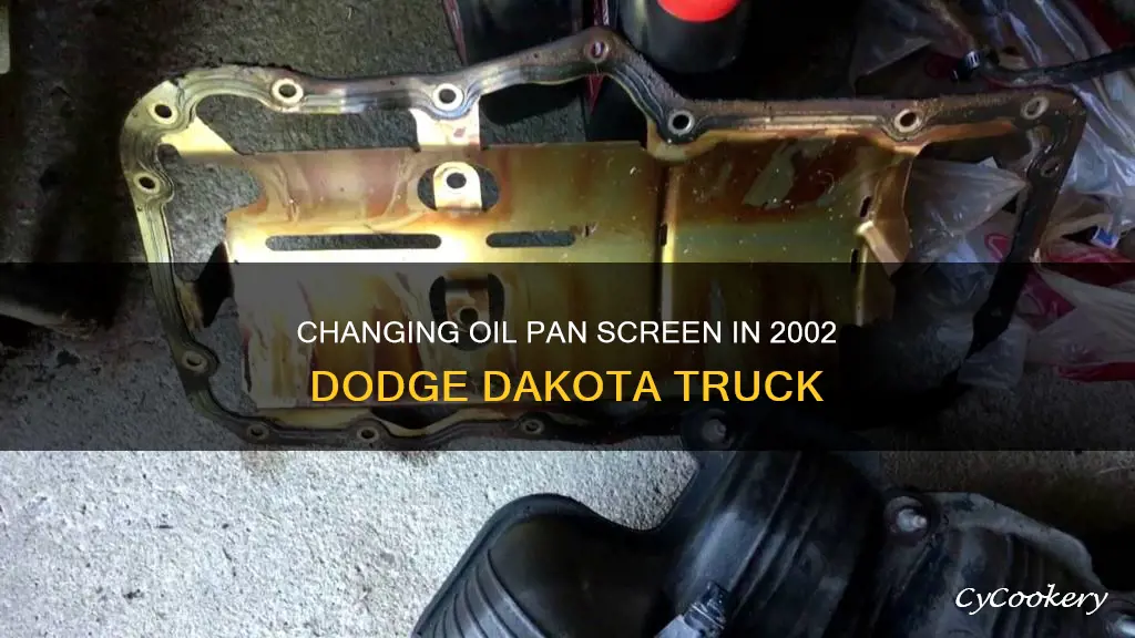 how change oil pan screen in 2002 dodge dakota truck