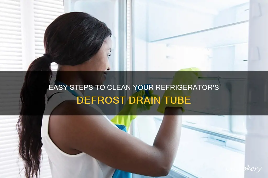 how clean the refrigerator defrost drain tube