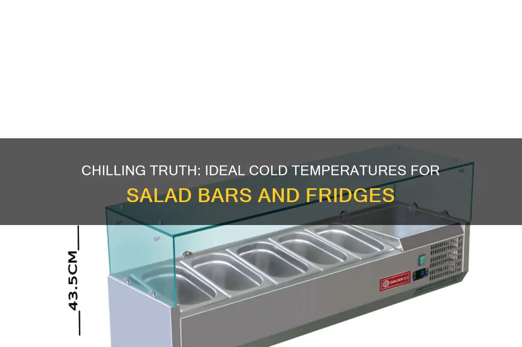 how cold does a salad bar or refrigerator