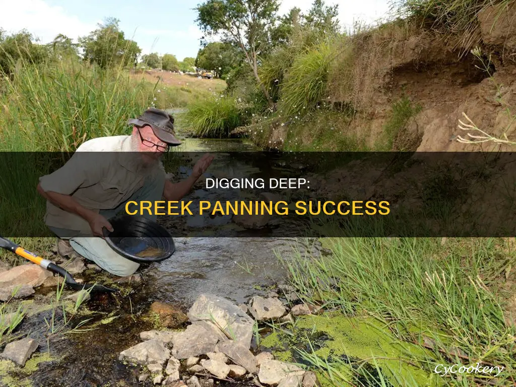 how deep to dig in creek to pan