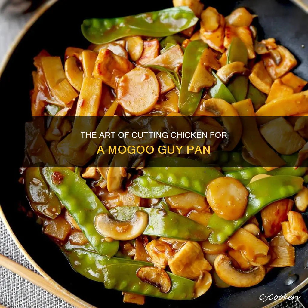 how do chinese restaurants cut chicken for mogoo guy pan