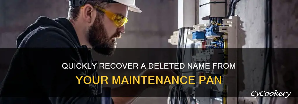 how do fix deleted name on maintenance pan