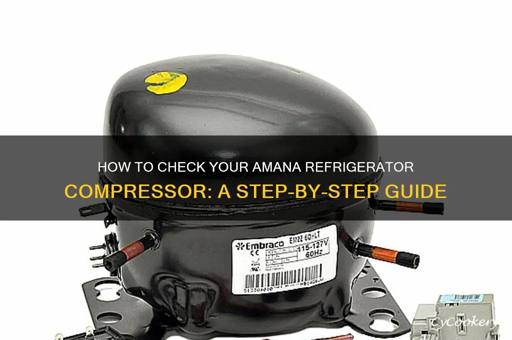 how do i chaeck the compressor on amana refrigerator