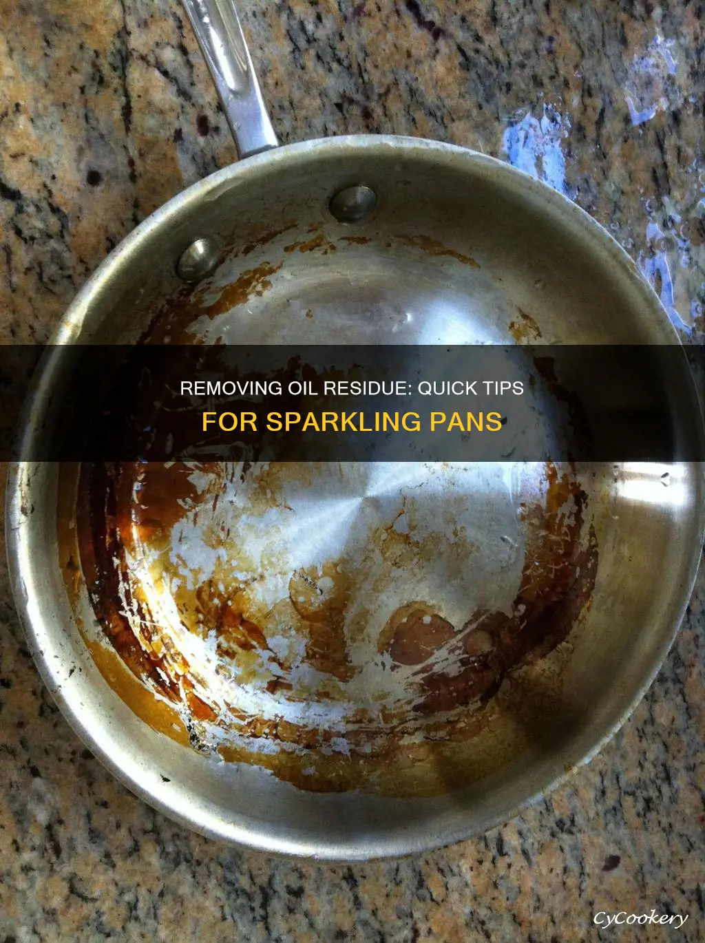 how do I get oil residue off a pan