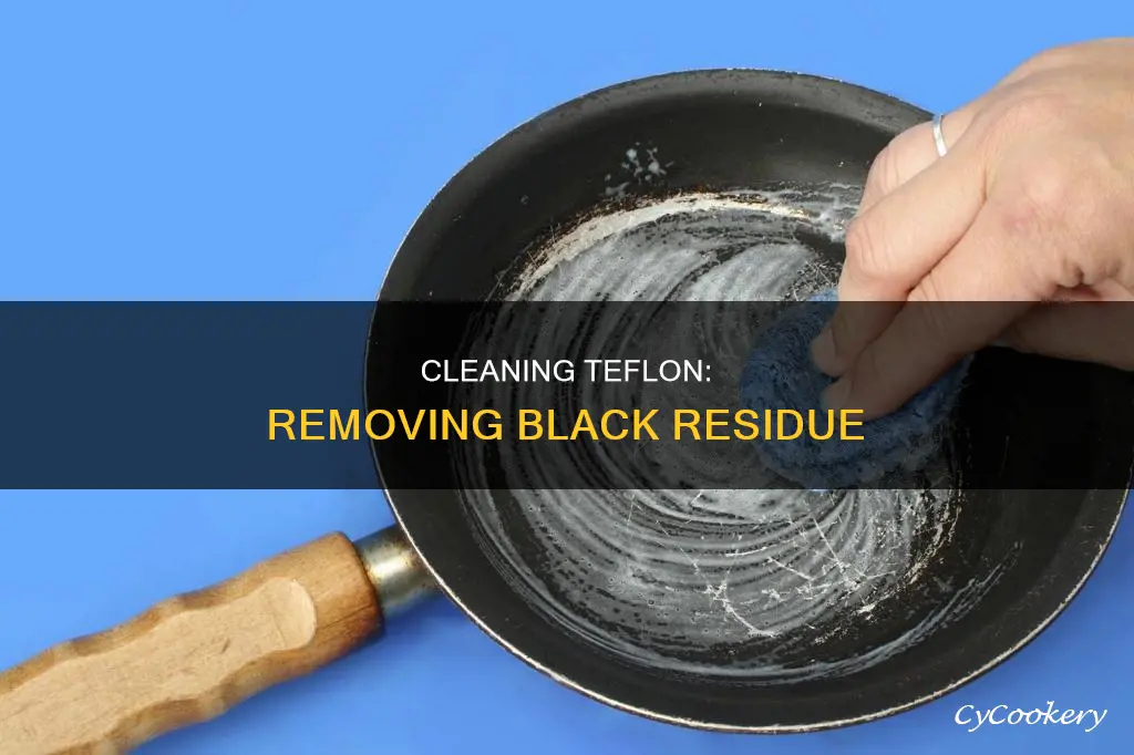 how do I get the black off my teflon pan