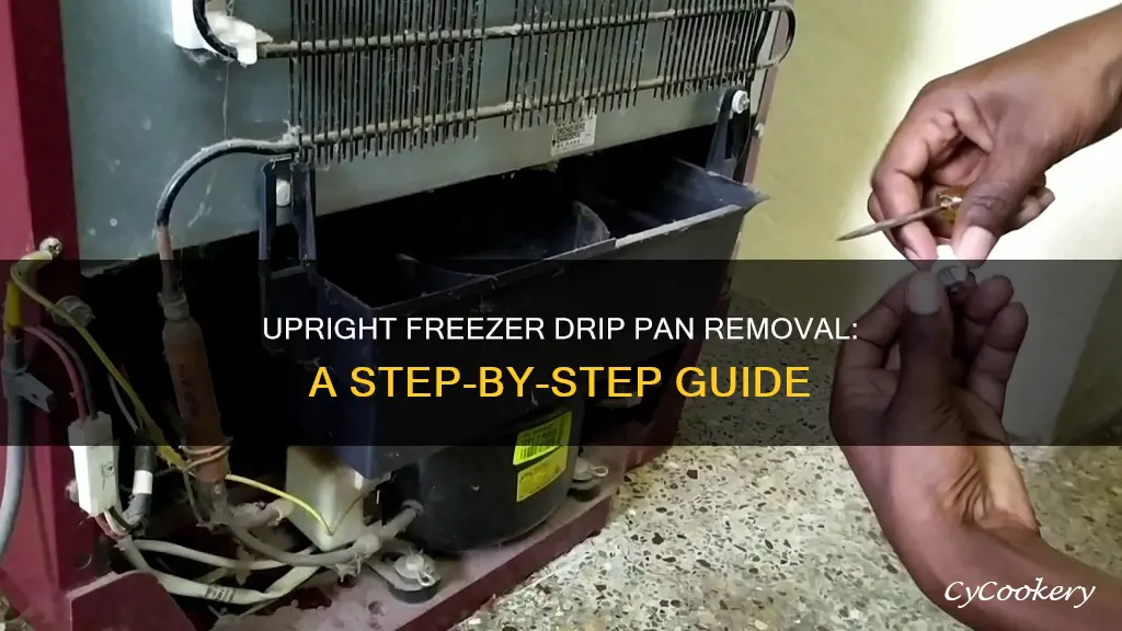 how do I remove drip pan grom uprightfridgdare freezer