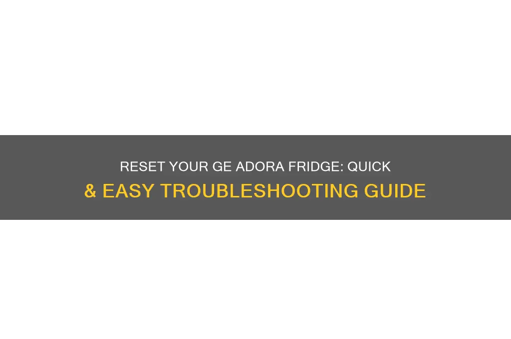 how do i reset my ge adora refrigerator