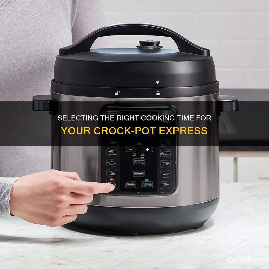 how do I select cooking time on crock pot express