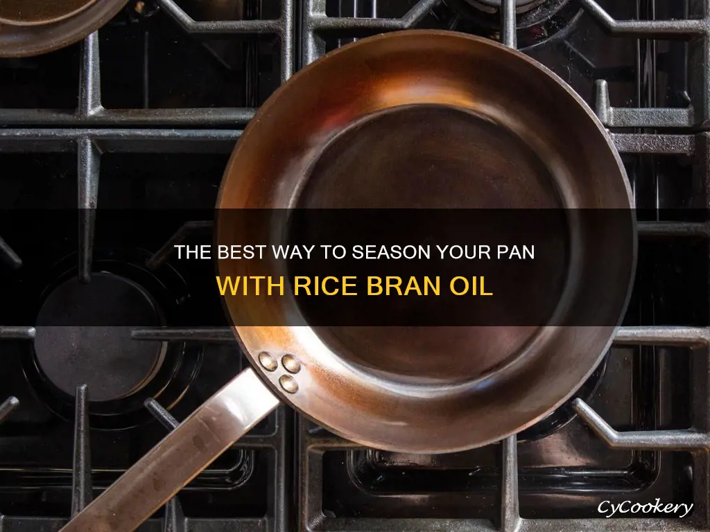 how do is season pan with rice bran oil