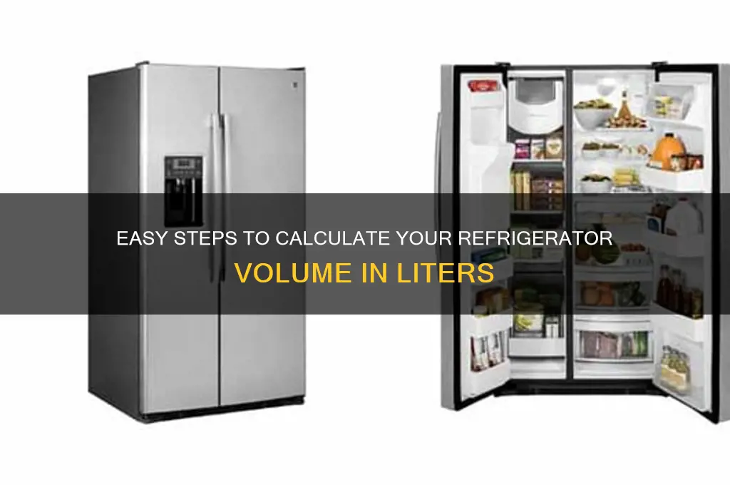 how do you calculate refrigerator volume in liters