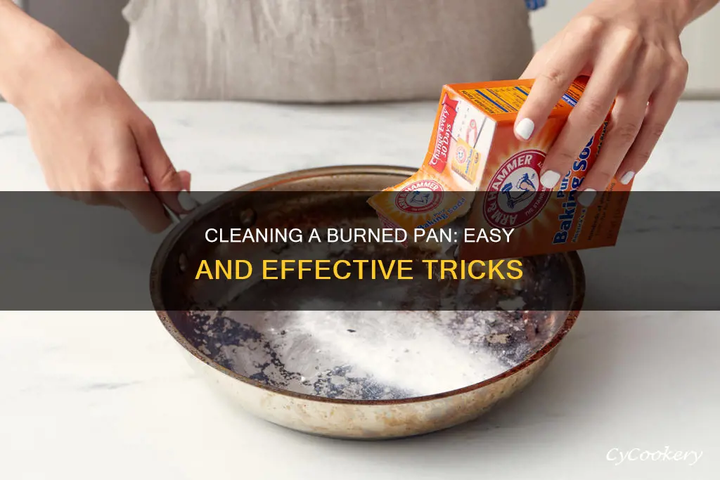 how do you clean a buarned pan