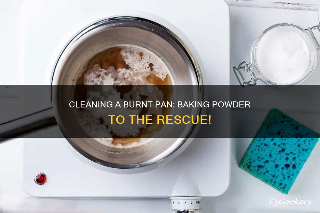 how do you clean a burnt pan with baking powder