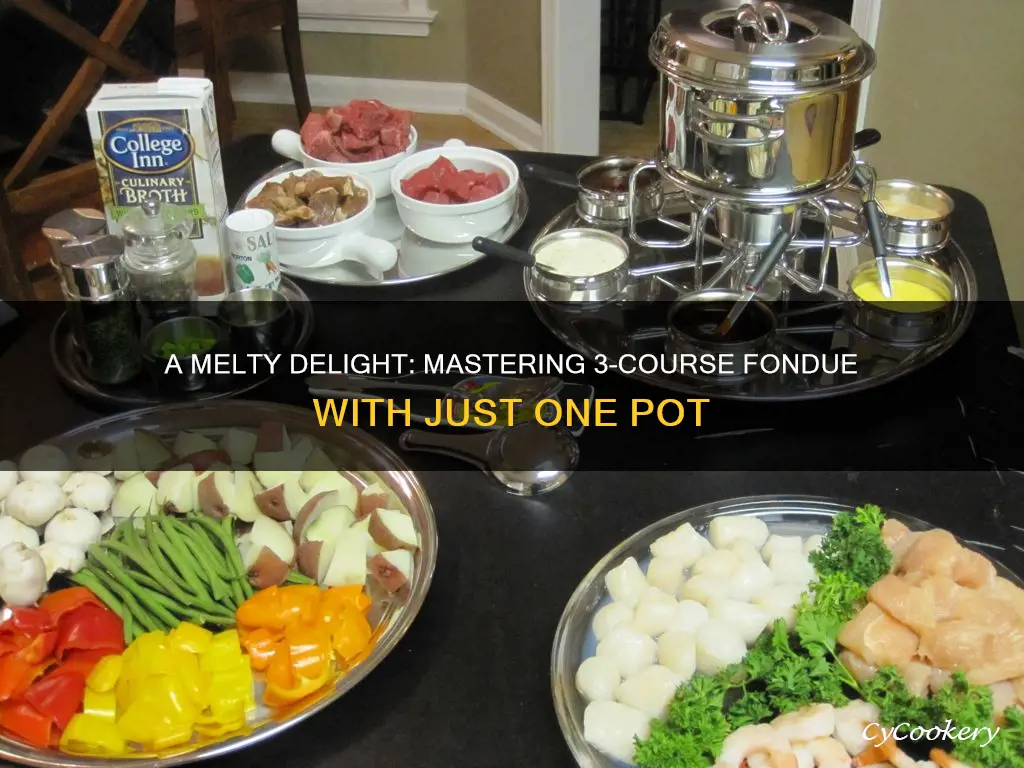 how do you do 3 course fondue with one pot