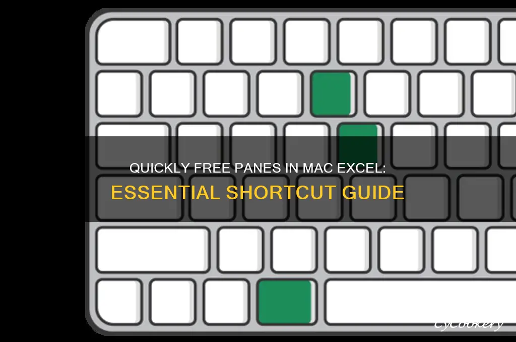 how do you free panes on mac excel using shortcuts