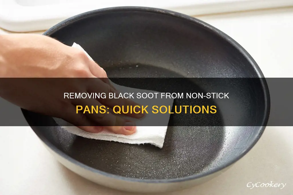 how do you get black soot off no stick pan