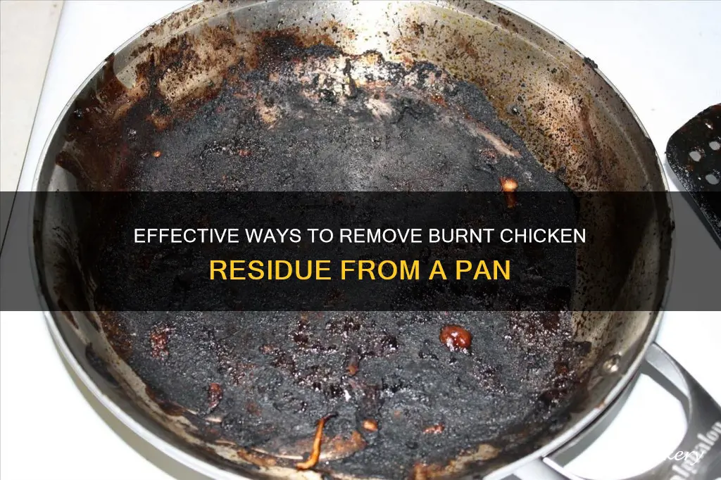 how do you get burnt chicken off a pan