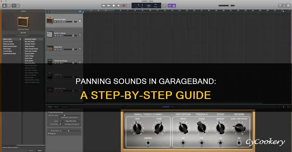 how do you pan a sound on garage band