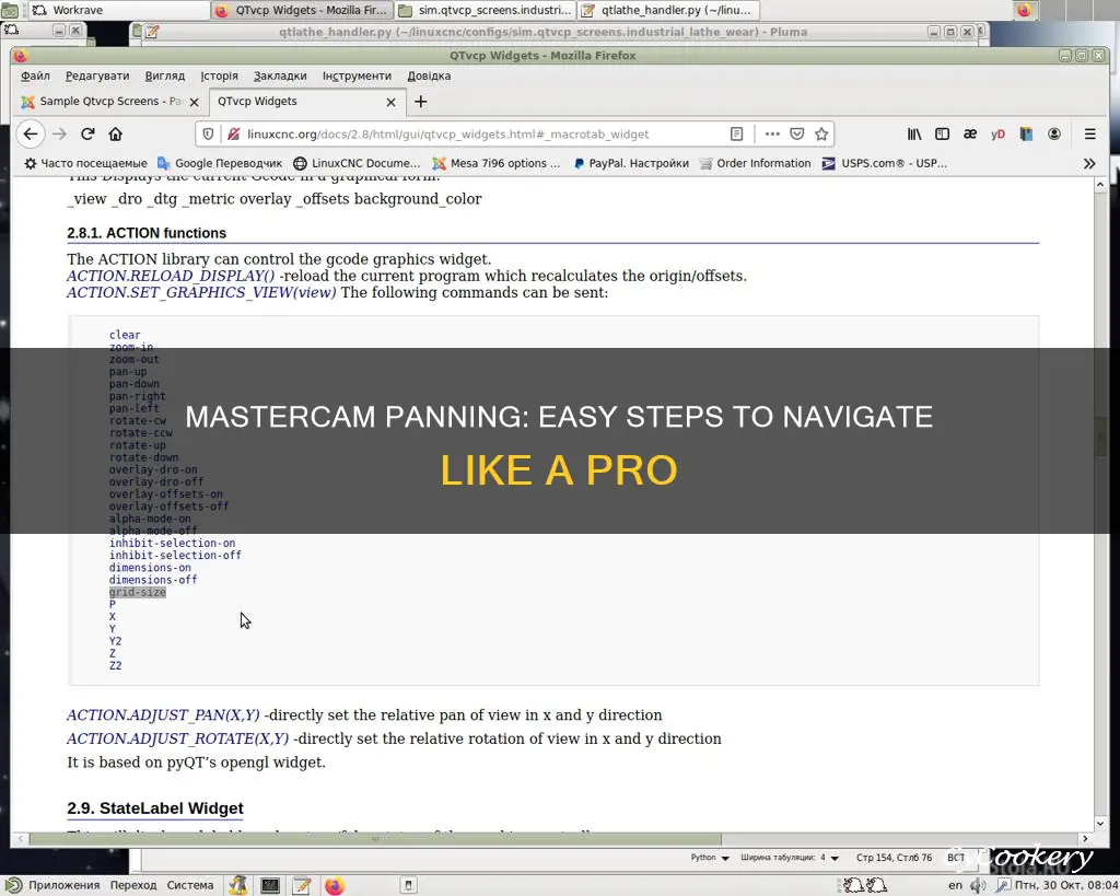 how do you pan in mastercam