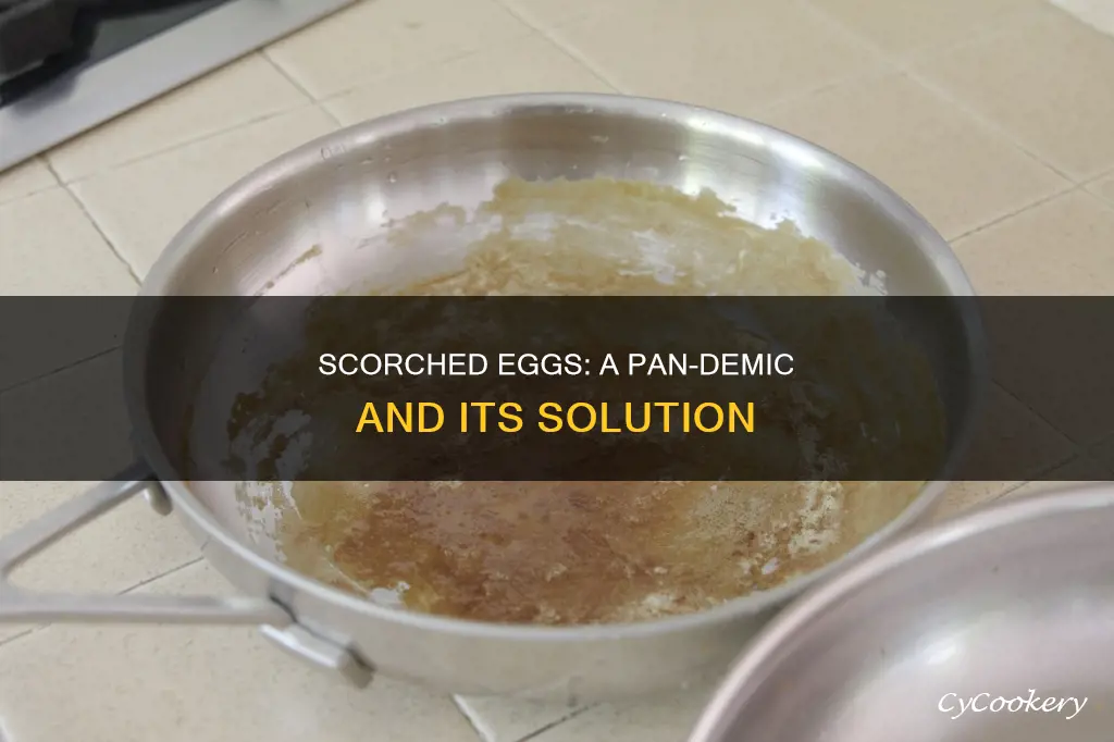 how do you remove burnt on eggs on a pan