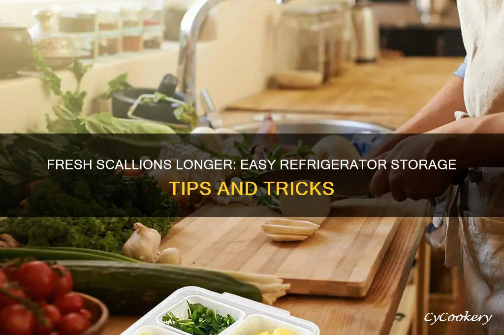 how do you store scallions in the refrigerator