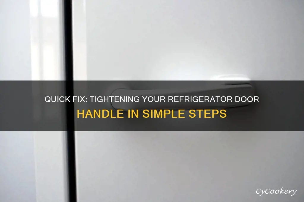 how do you tighten a refrigerator door hadle
