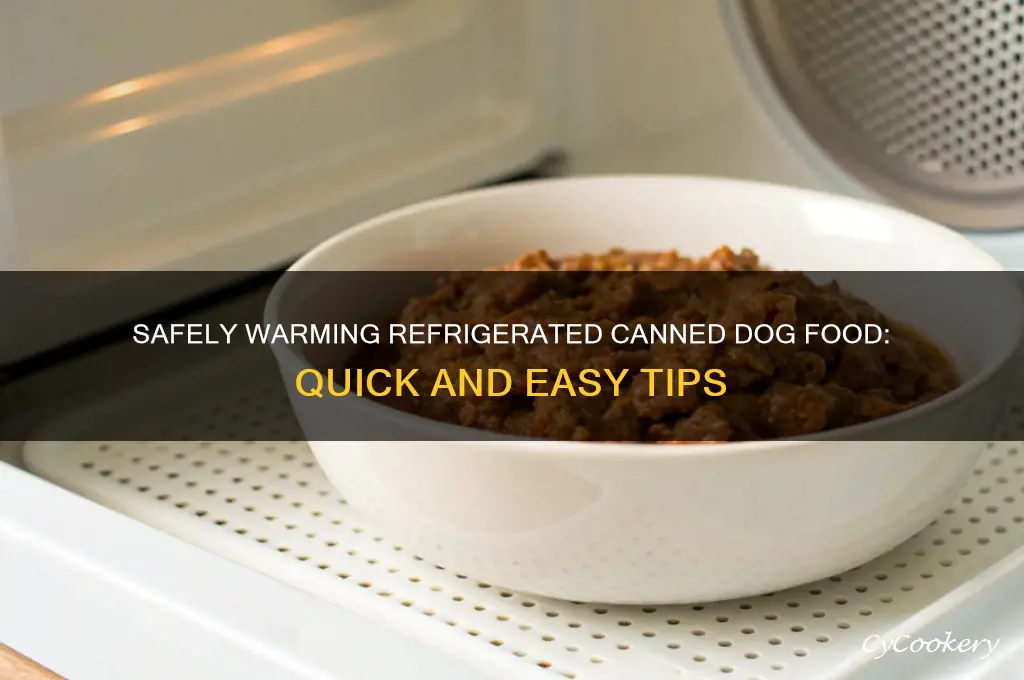 how do you warm canned dog food after refrigeration
