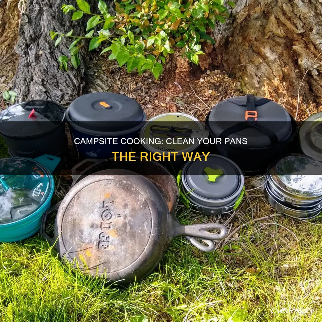 how do you wash pans at campsite