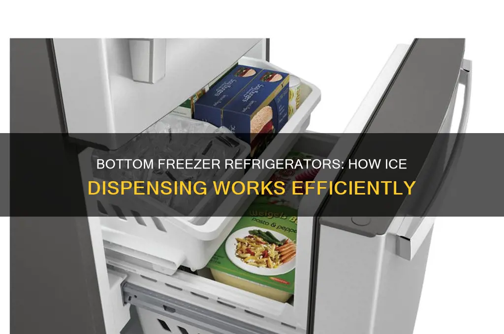 how does a bottom freezer refrigerator dispense ice