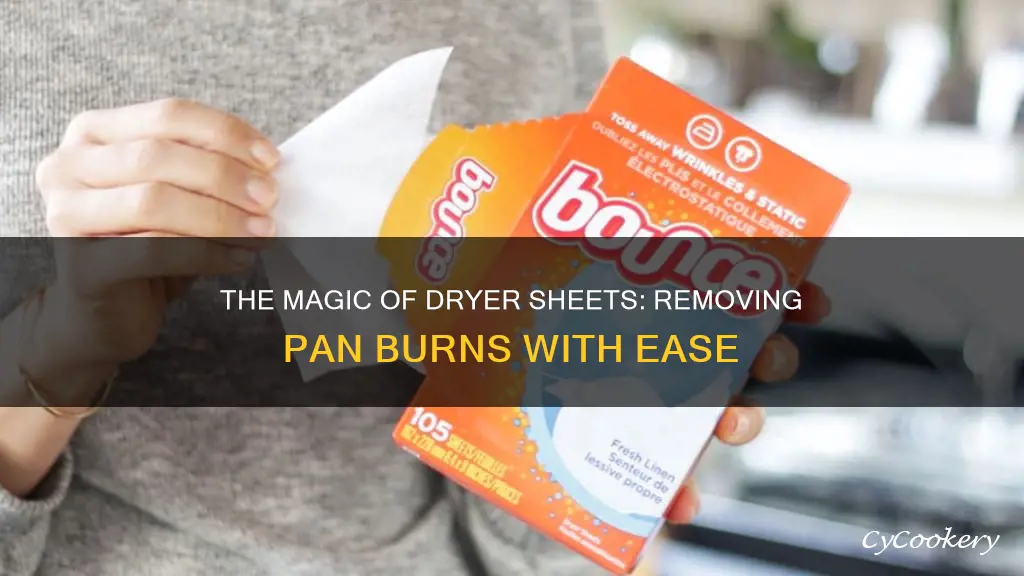 how does dryer sheet remove pan burns