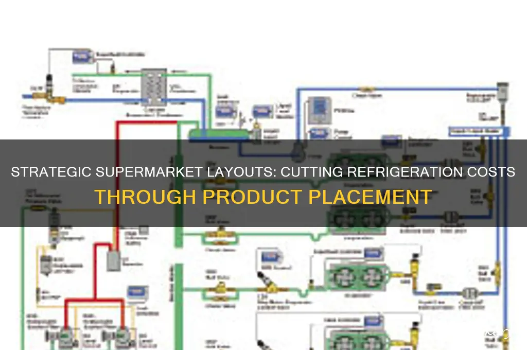 how does supermarket layout of products reduce refrigeration costs