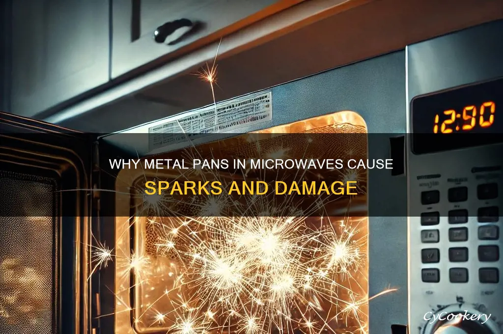 how does using a metal pan damage a microwave