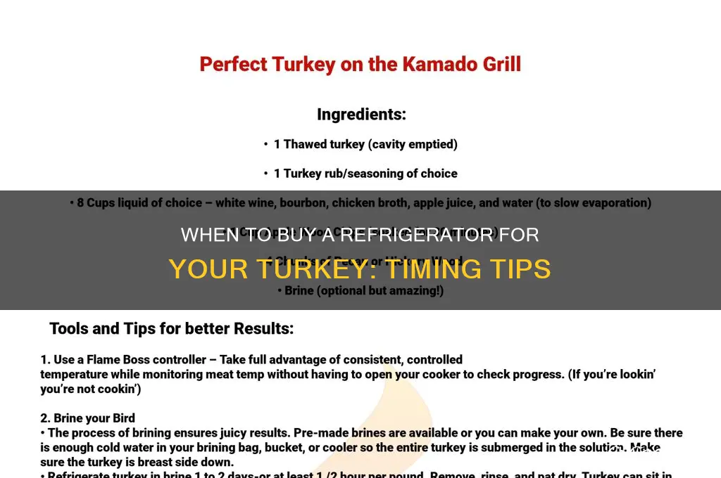how far ahead to buy a refrigerator turkey