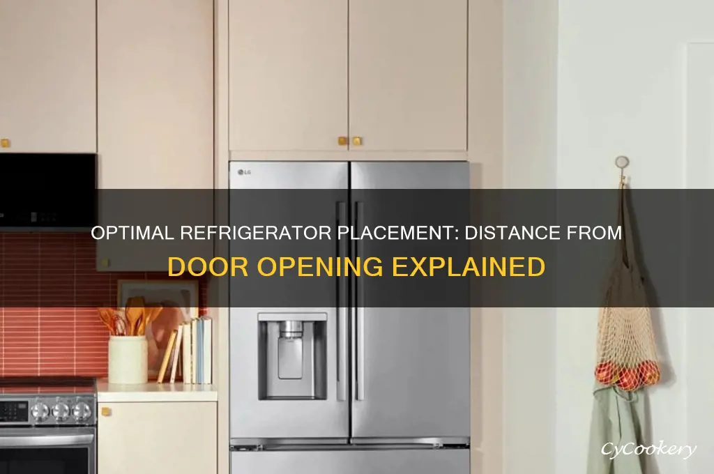 how far away from door opening refrigerator