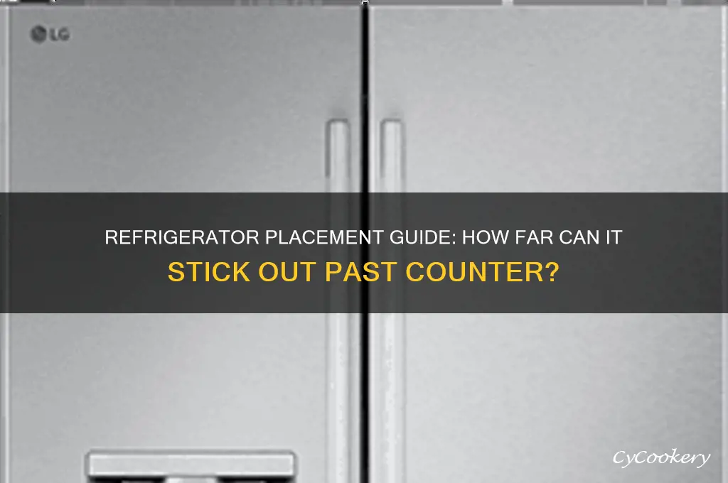 how far can a refrigerator stick out past the counter