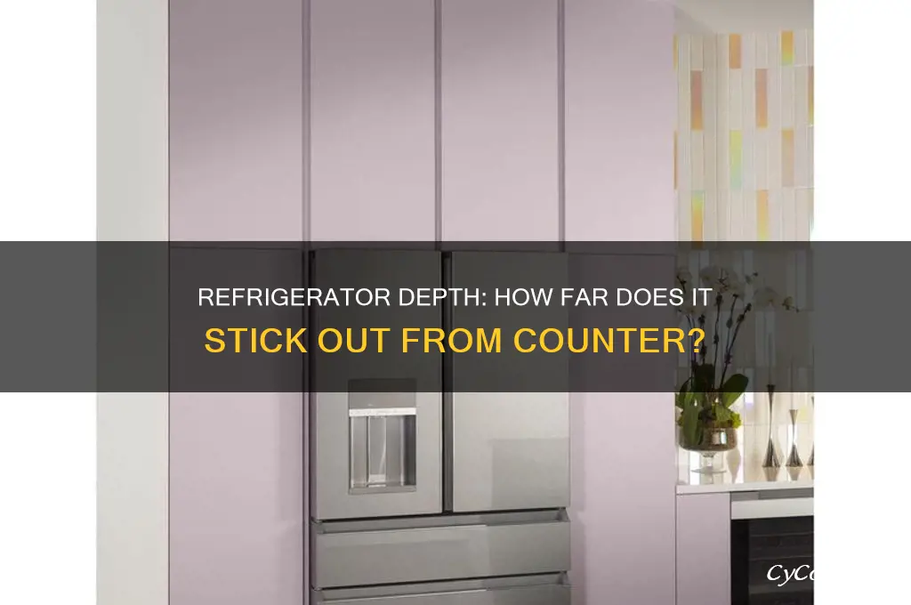 how far does a refrigerator stick out from counter