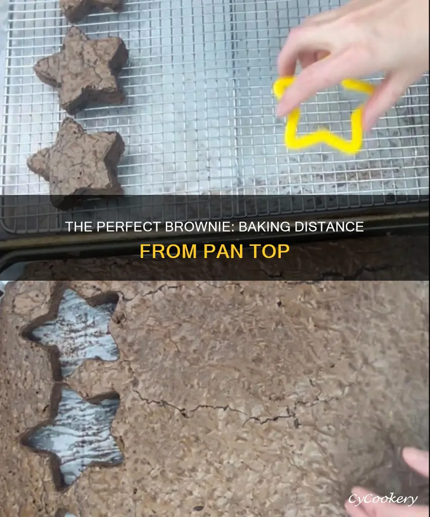 how far from the top of the pan brownie