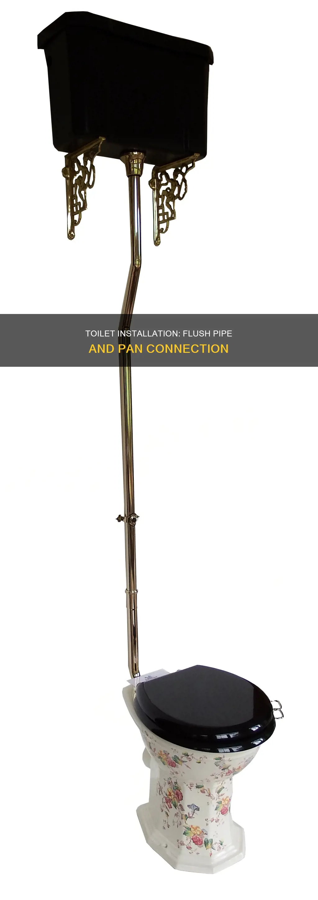 how far should flush pipe go into pan