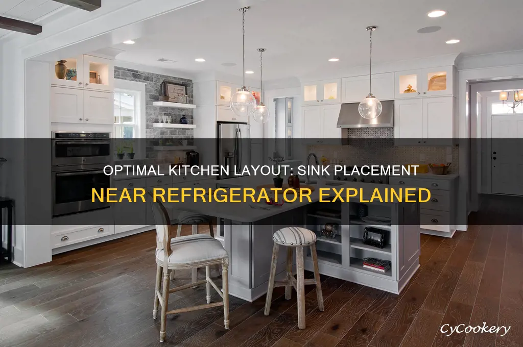 how far should sink be front refrigerator
