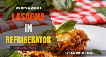 Quickly Cooling Lasagna: Optimal Refrigeration Timing for Freshness and Safety
