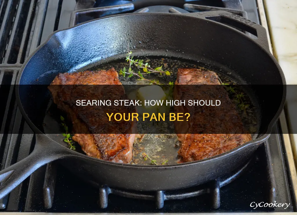 how high do I need my pan to sear steak