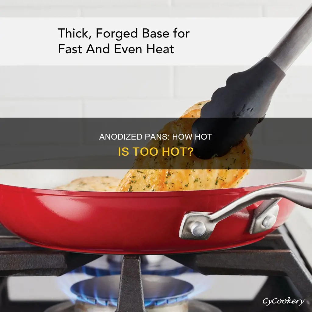 how hot can I heat hard anondized pans