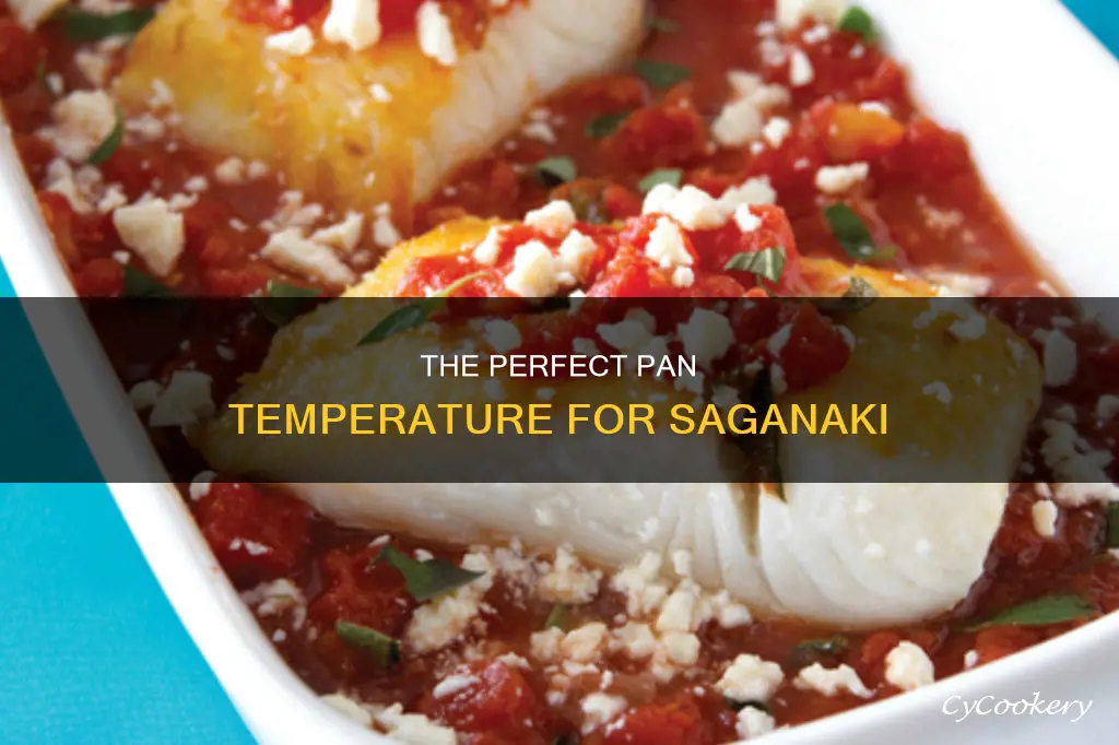 how hot should the pan be for saganaki
