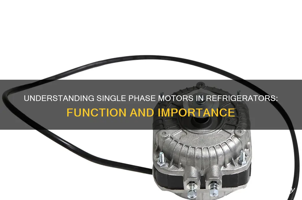how is a single phase motor in a refrigerator