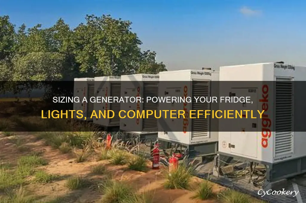 how large generator for refrigerator lights computer