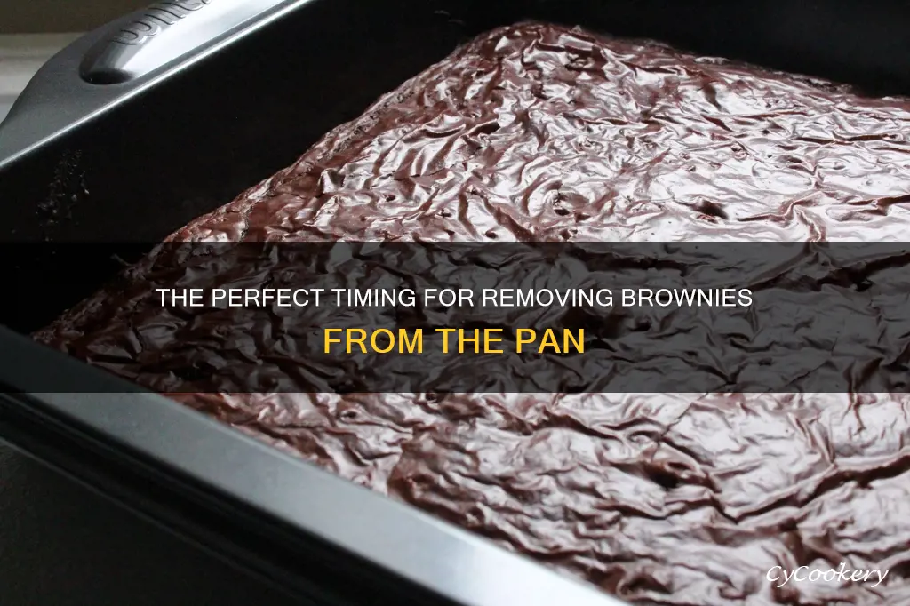 how long before you can remove brownies from a pan