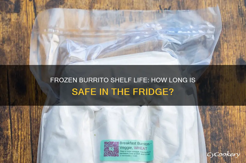 how long can a frozen burrito sit in the refrigerator