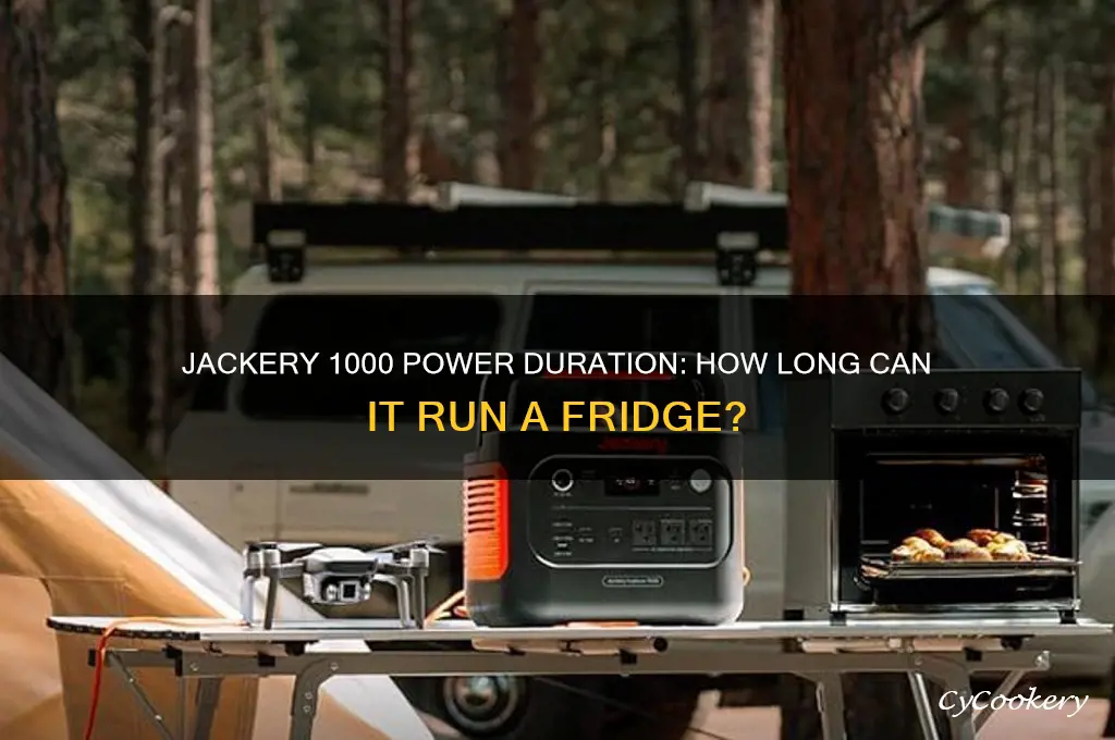 how long can a jackery 1000 power a refrigerator