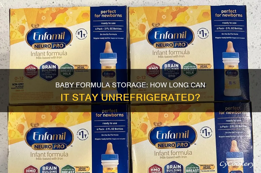 how long can baby formula stay out of the refrigerator